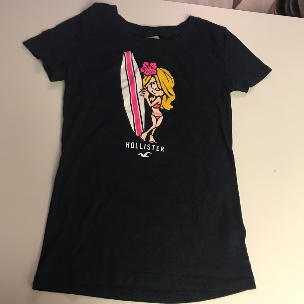 Black Surfer Girl Hollister Tee